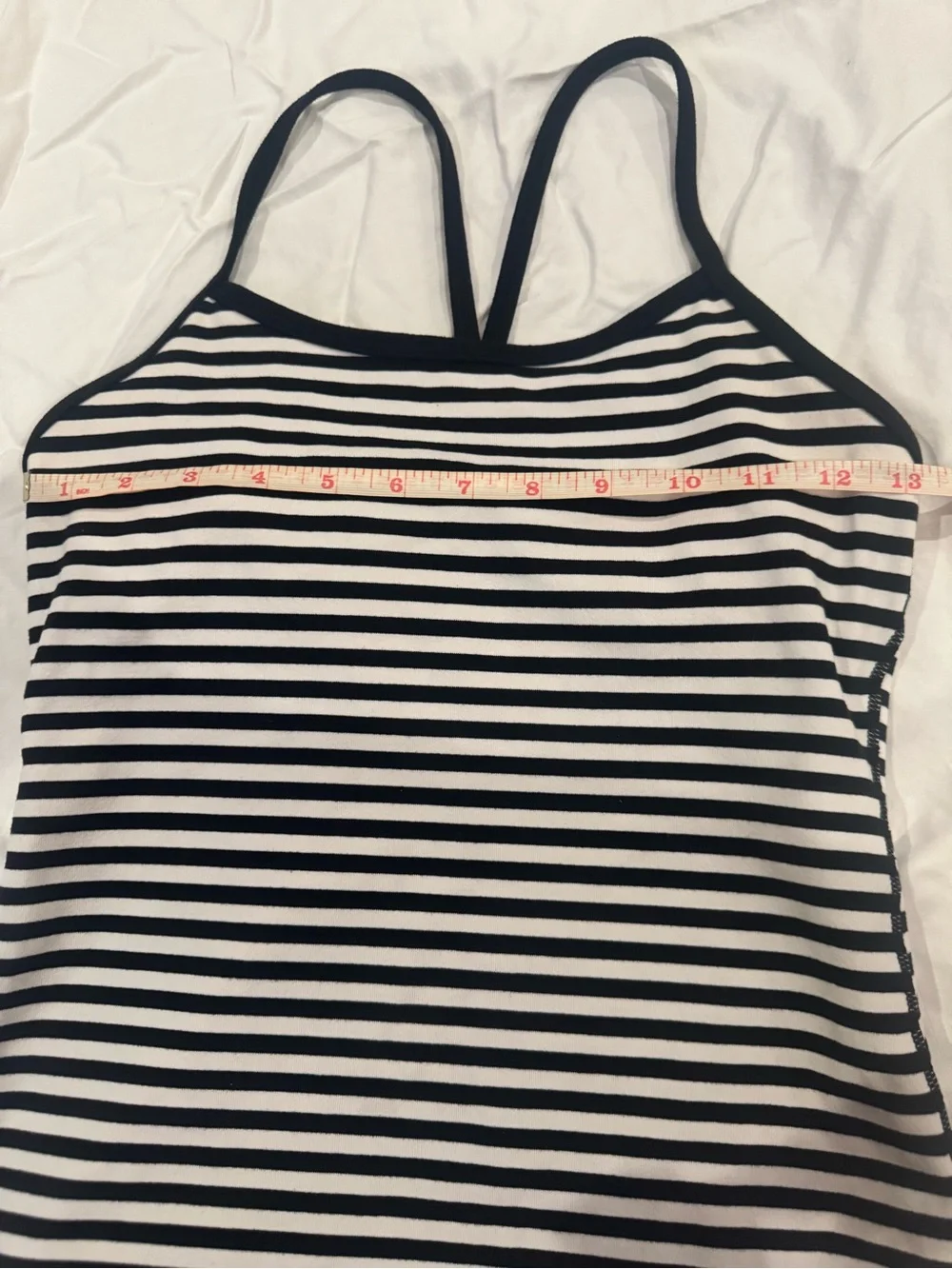 Lululemon Black & White Striped Women's Tank with shelf bra